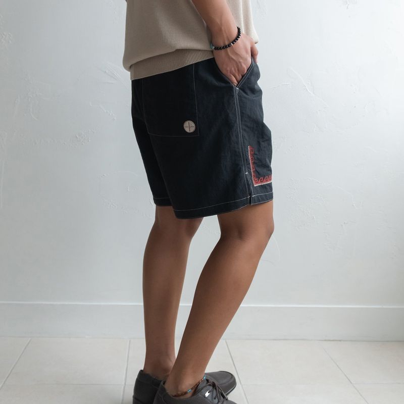Marina stripe shorts / Black
