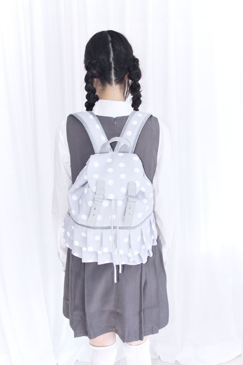 Dot Frill Backpack Kitchen Stripe Daily Bobusang Bag