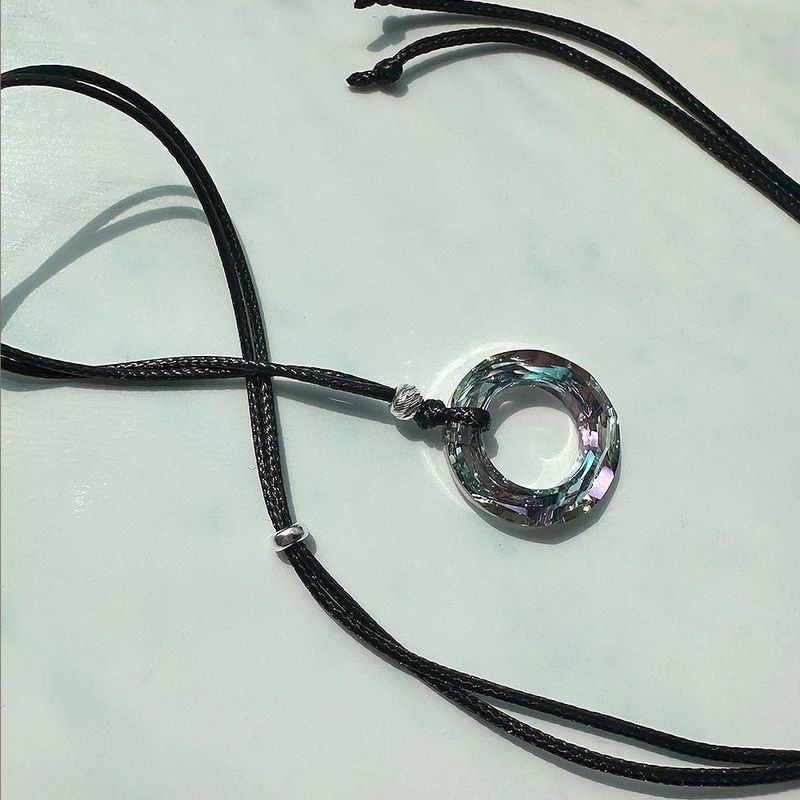 [925silver] Aurora crystal string necklace
