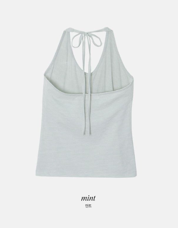 Border Halter Neck Sleeveless (3color)