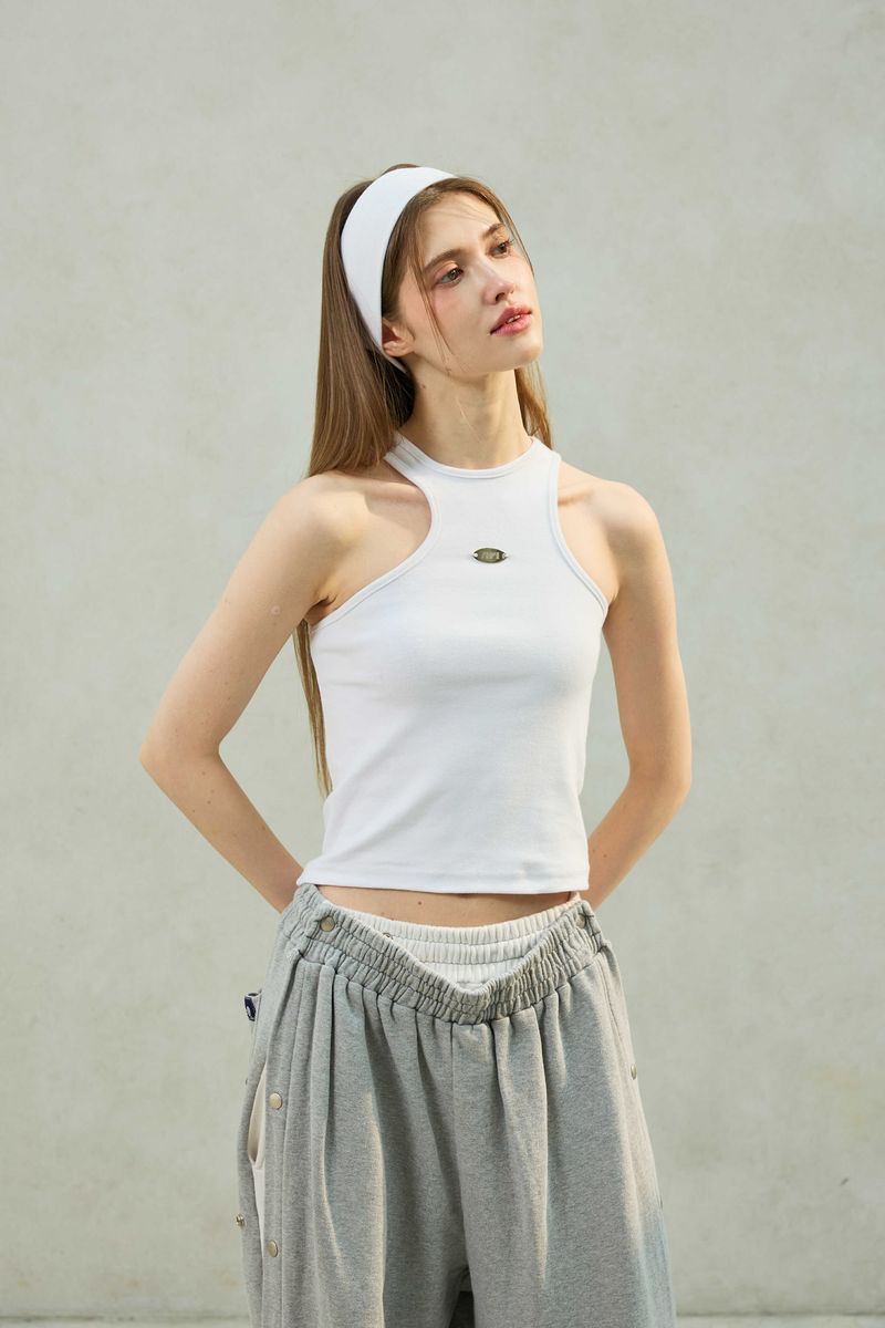 POPPY SLEEVELESS TOP / WHITE