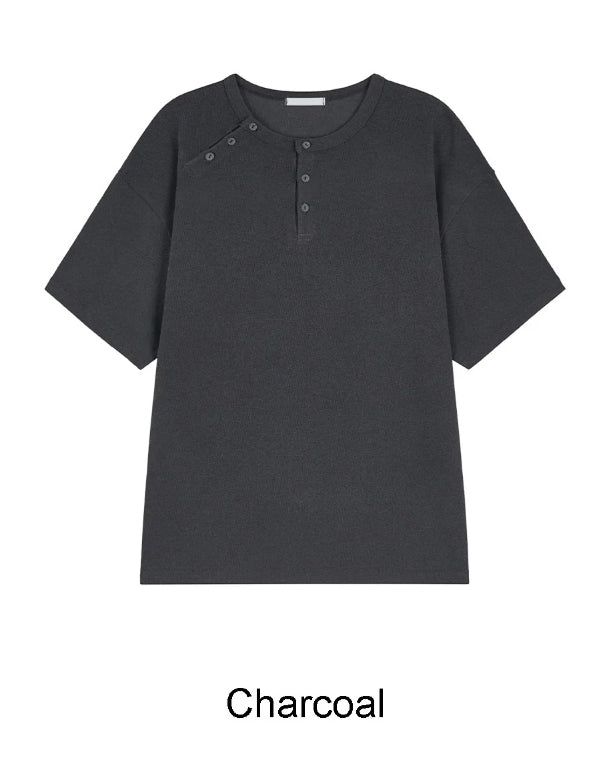 Felder Double Henley Neck Short Sleeve Tee