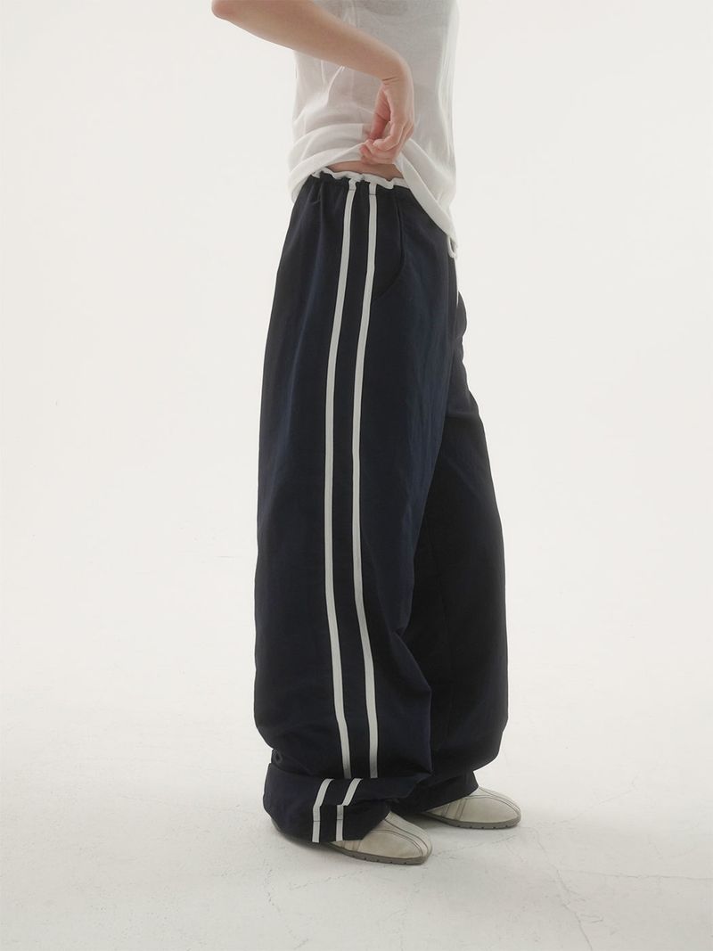 Rise track line pants -2C