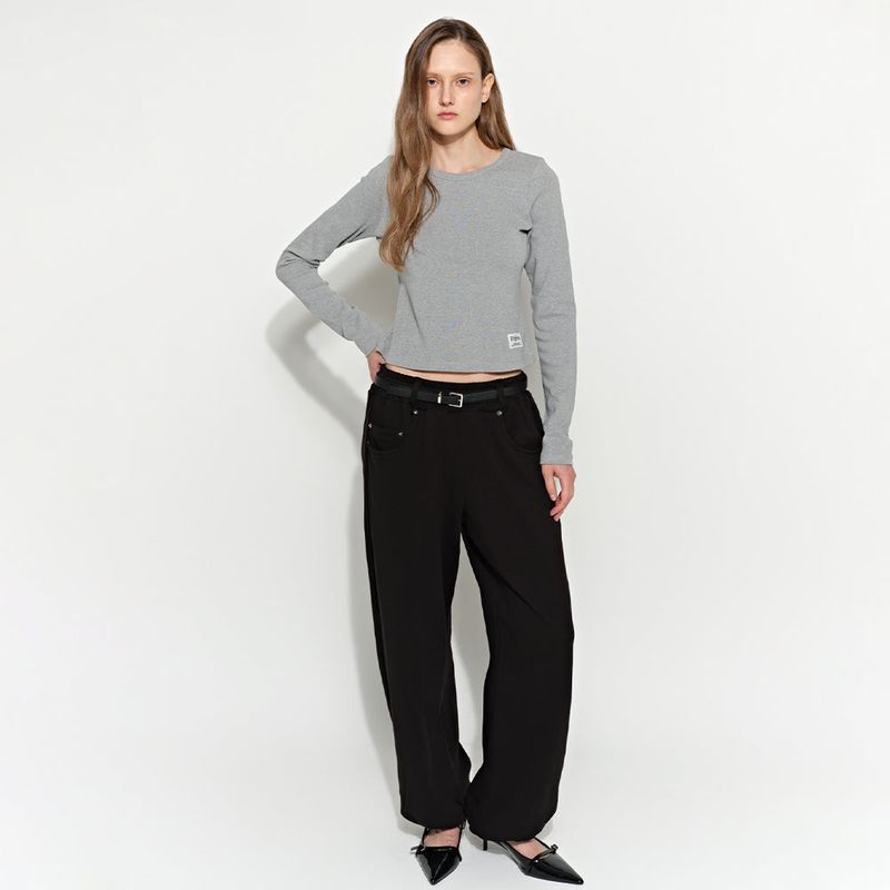 Jean Pocket Wide Pants Black