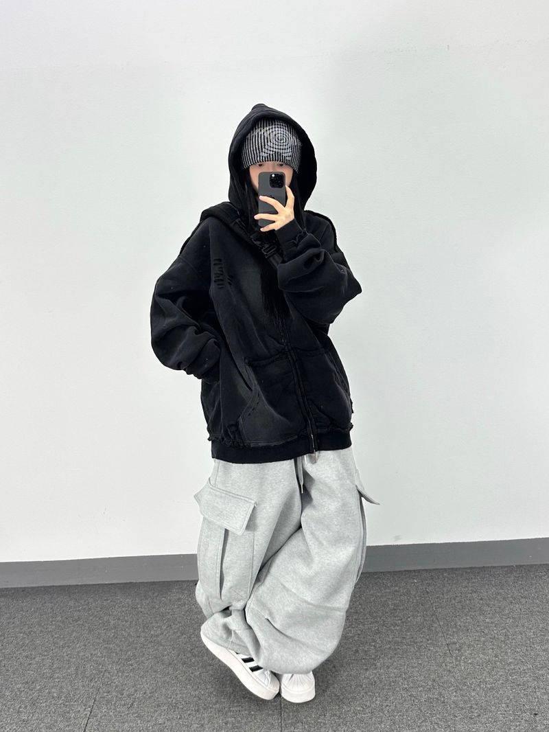 rugged fleece big balloon pants