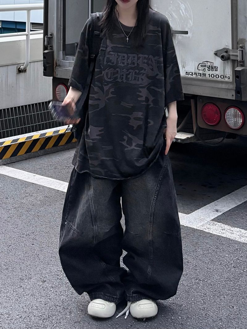 dart curve denim pants