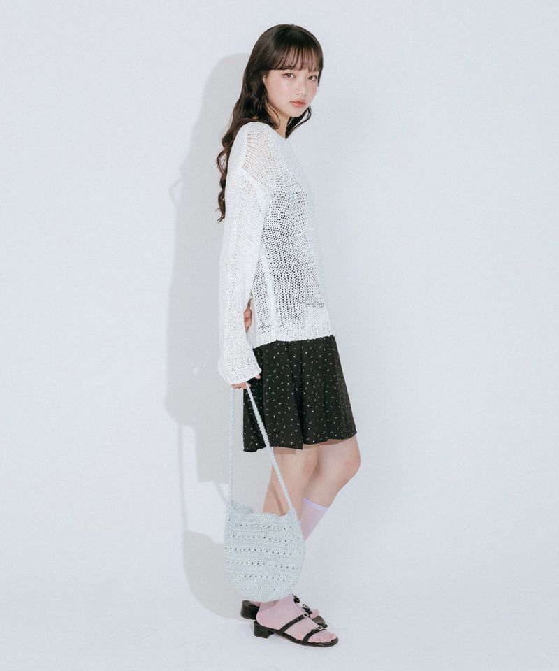 ROUND CROCHET KNIT BAG (MINT)