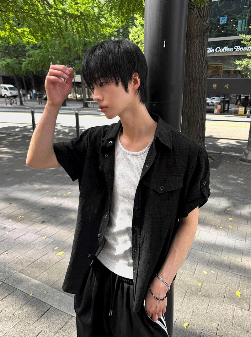 COSYHARU（コシハル）の「Plaid Roll-Sleeve Shirt（Tops）」