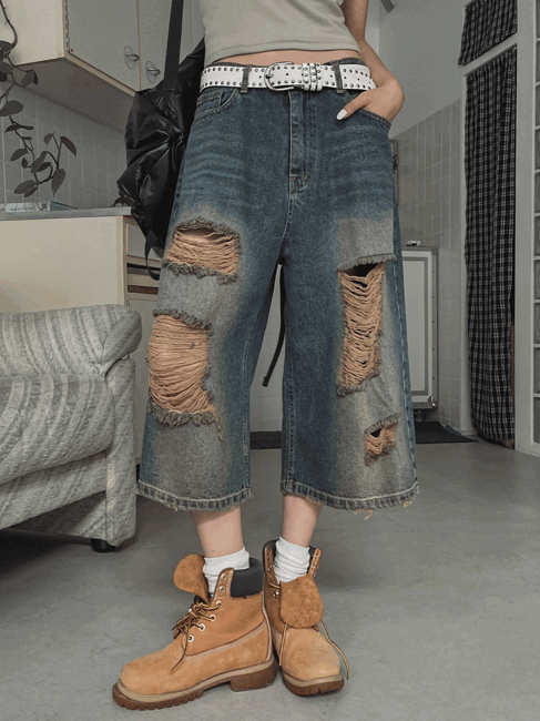 ULAN(ユレン)の「Rita Damage Maxi Bermuda Pants(Pants)」