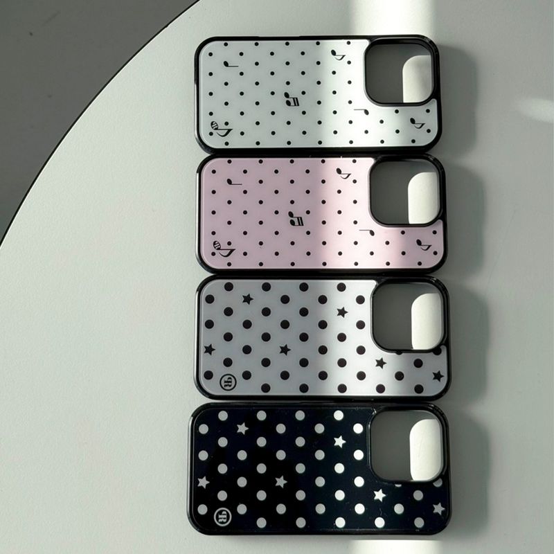 [MADE] xs ♩♪♬ dot. (white) glass bumper iPhone case