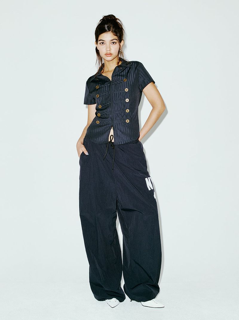 14 WIDE TRACK PANTS BLACK
