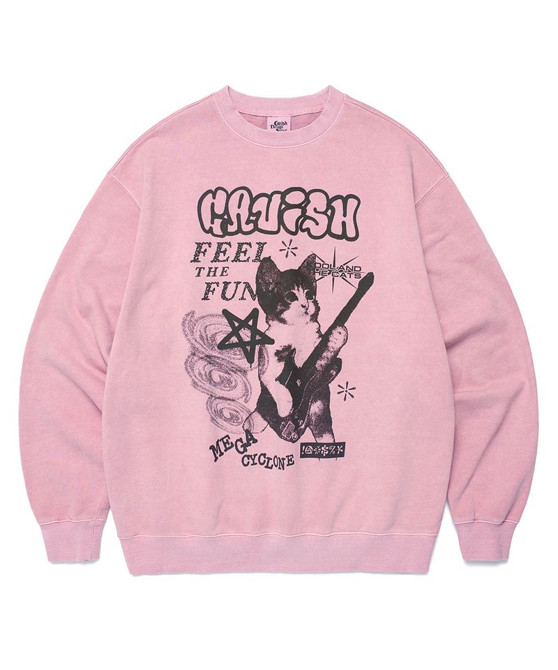 cavish（カビシ）の「MEGA CYCLONE PIGMENT SWEATSHIRT PINK(CV2DFUM440A)（Tops）」
