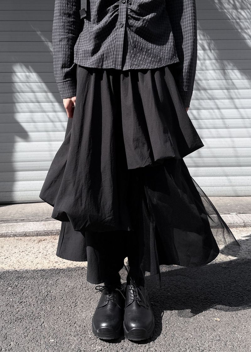  MESH LAYERED LONG SKIRT