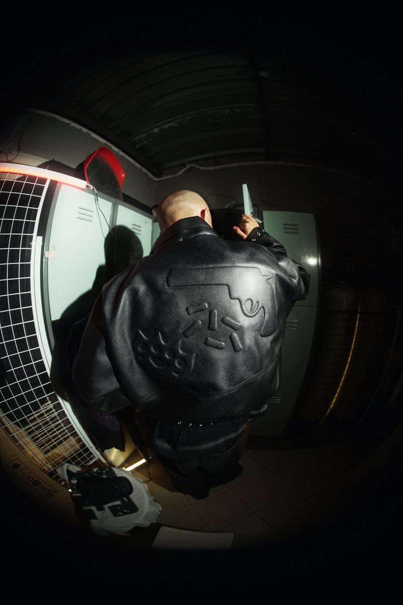 HIERARCHY STUDIOS Unsolved - Black Evidence Boxy Leather Jacket