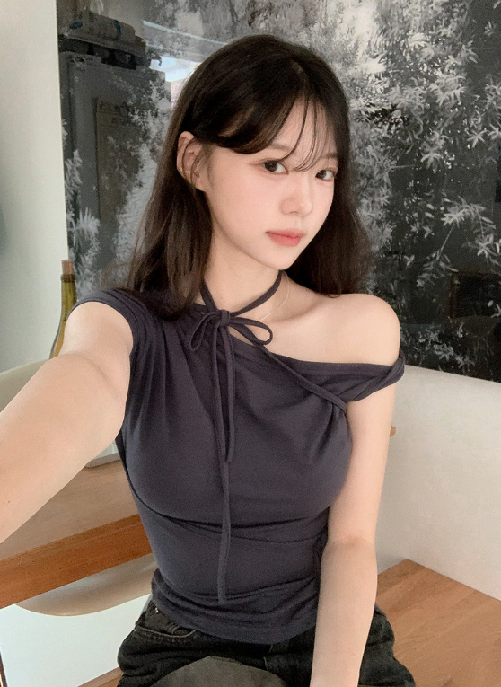 SHOPPERLAND(ショッパーランド)の「Ribbon Strap Off Shoulder Short Sleeve T-Shirt (5color)(Tops)」