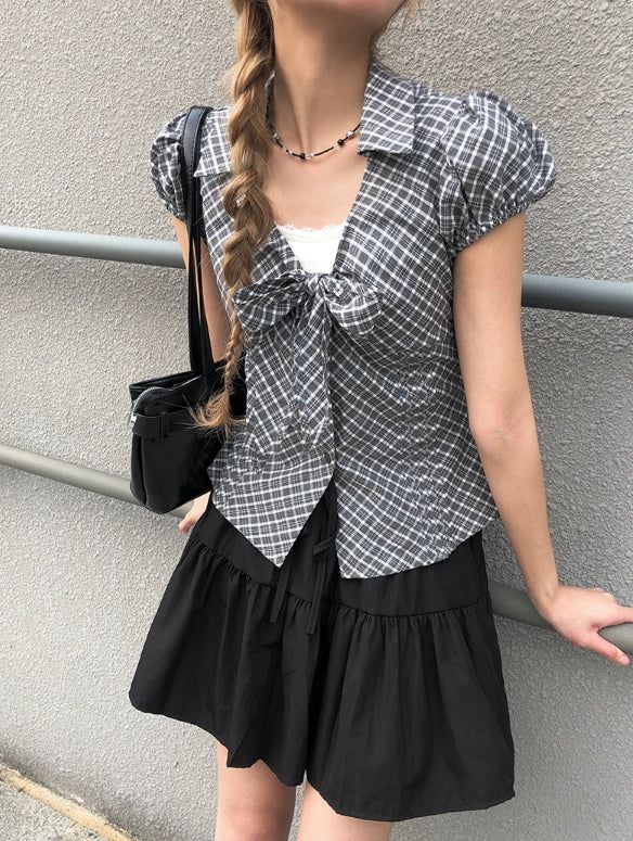 Mien Tiered Banding Mini Skirt