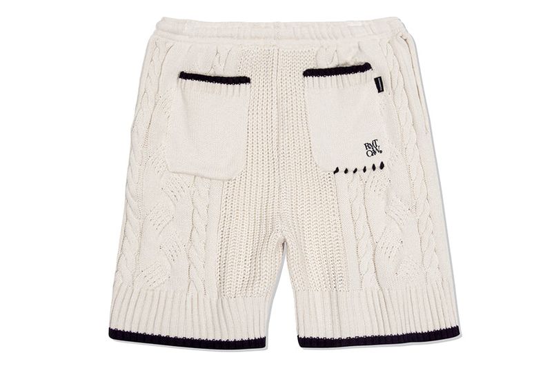 CABLE KNIT WIDE HALF PANTS