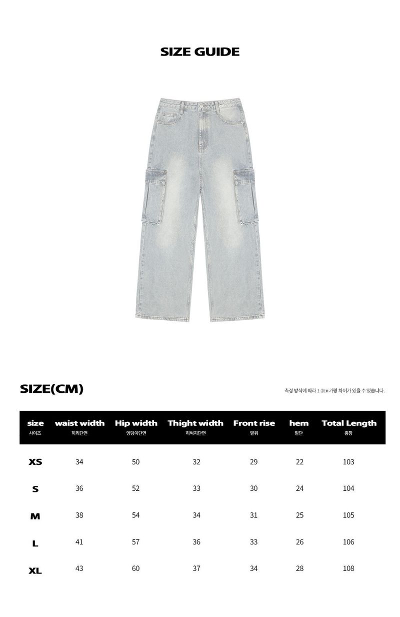 BTB : BLANK POCKET CARGO JEANS [BLUE CORE]