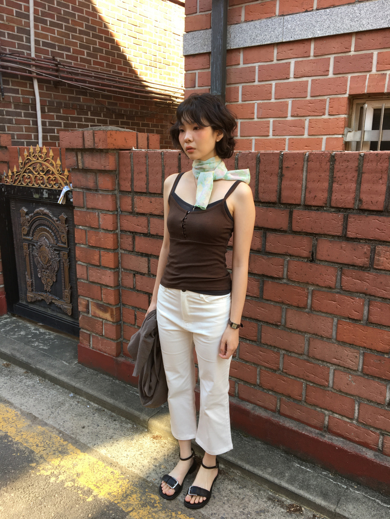 Epo Sheer Button Sleeveless (6color)