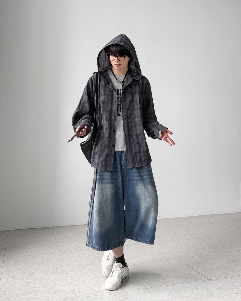 Maria Check Hood Shirts