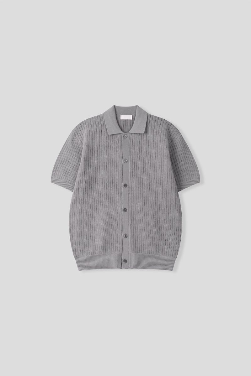 Cable scotch collar cardigan