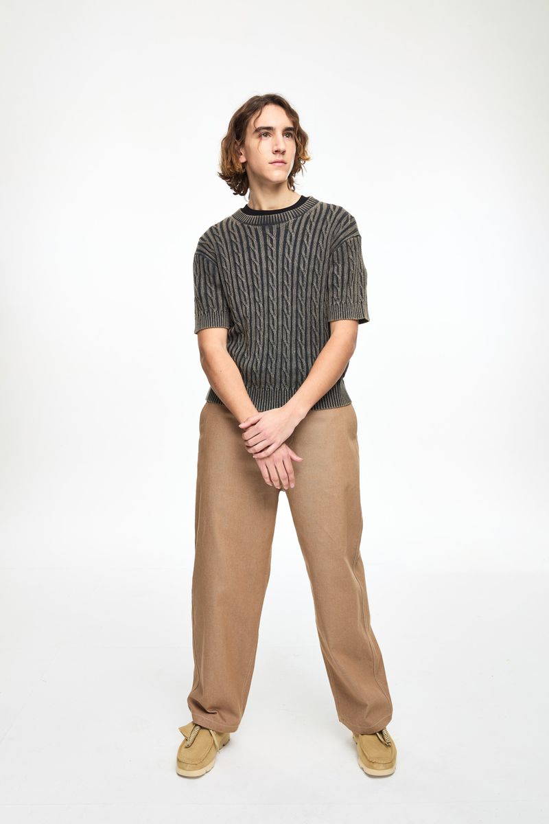 Posh Cable Stone Washing Knit