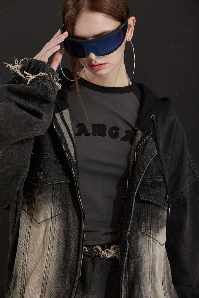 COVER DENIM JACKET -BLACK