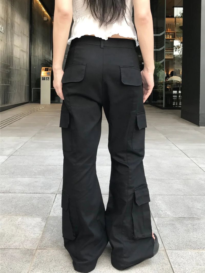 Mabel Utility Cargo Semi Wide Long Bootcut Pants 