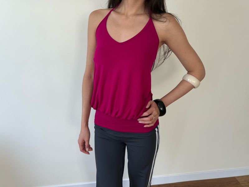 sleek drape halter top