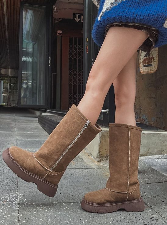Maxi zip up long ugg boots
