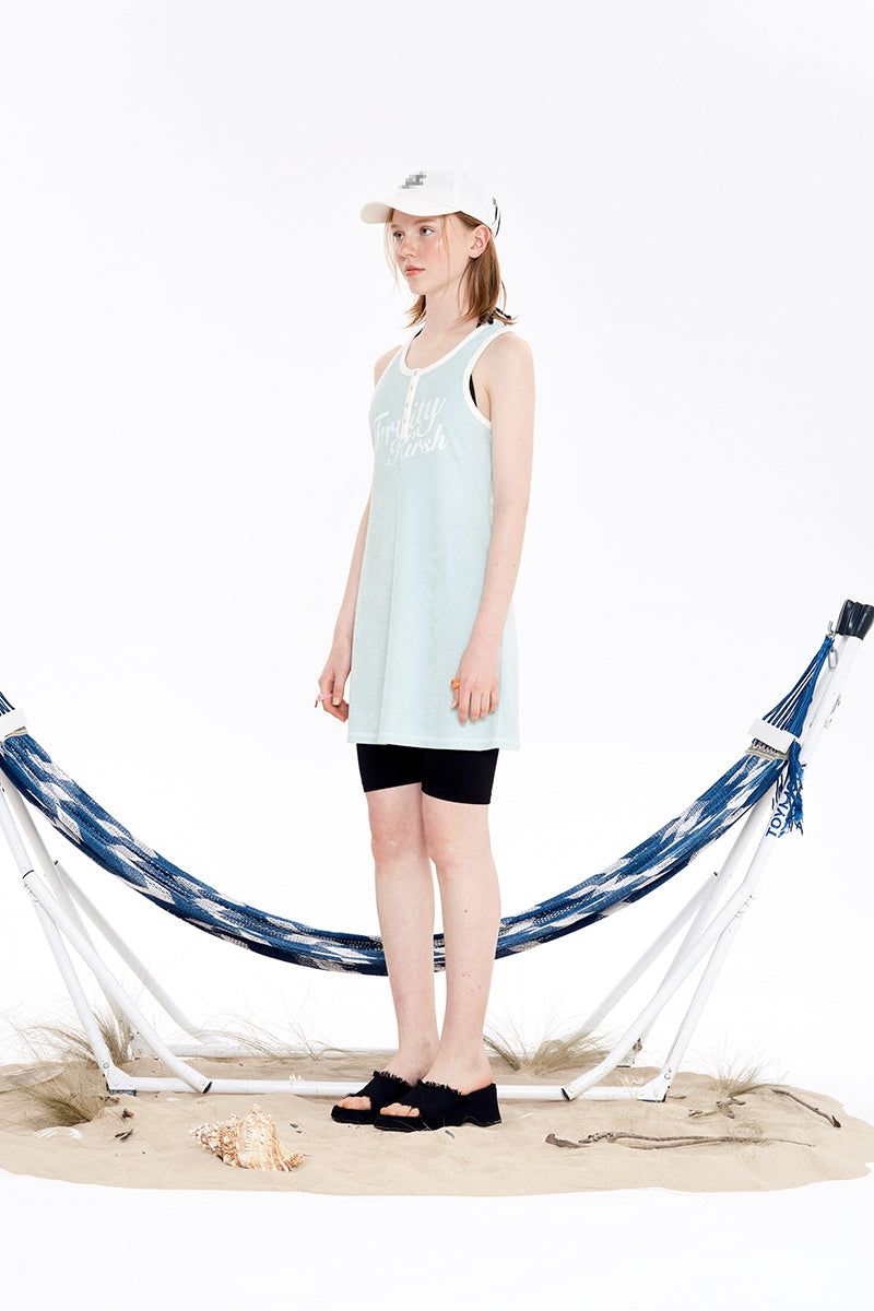 CHERRY SLEEVELESS TERRY DRESS [MINT]