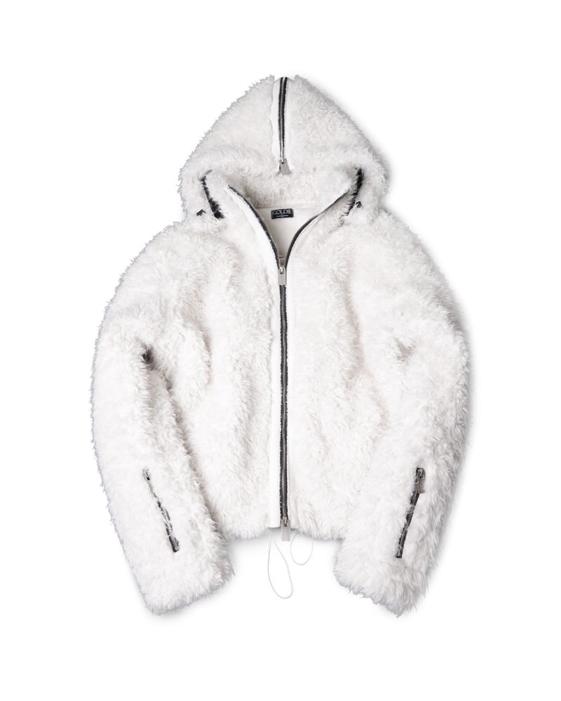 Goldie（ゴルディ）の「FAUX FUR MULTI ZIPPER WHITE JACKET（Jackets/Outerwear）」