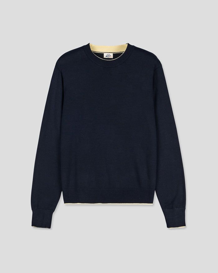 (UNISEX) Colorblock Round Knit