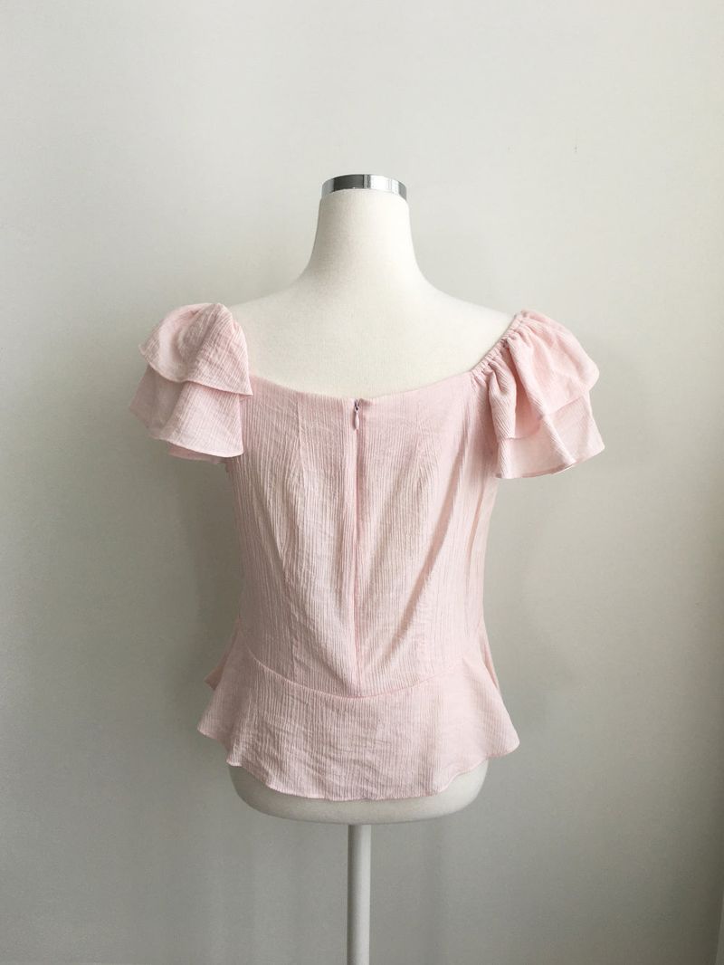 Dining wrap frill blouse