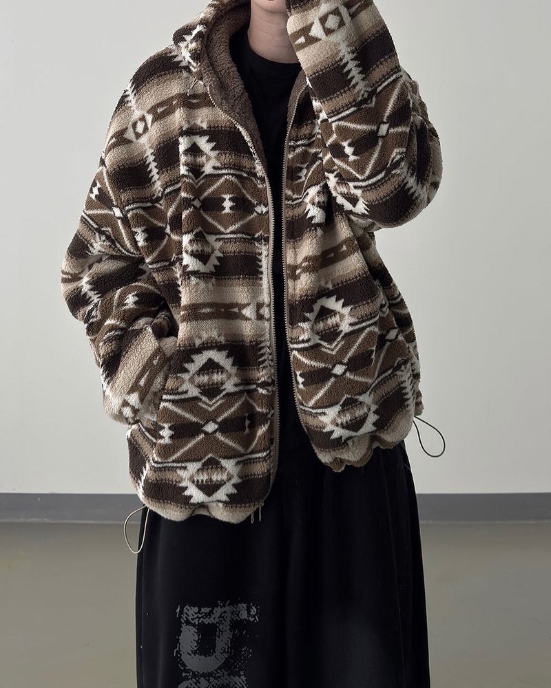Elk Nordic Shearling Hood Jumper