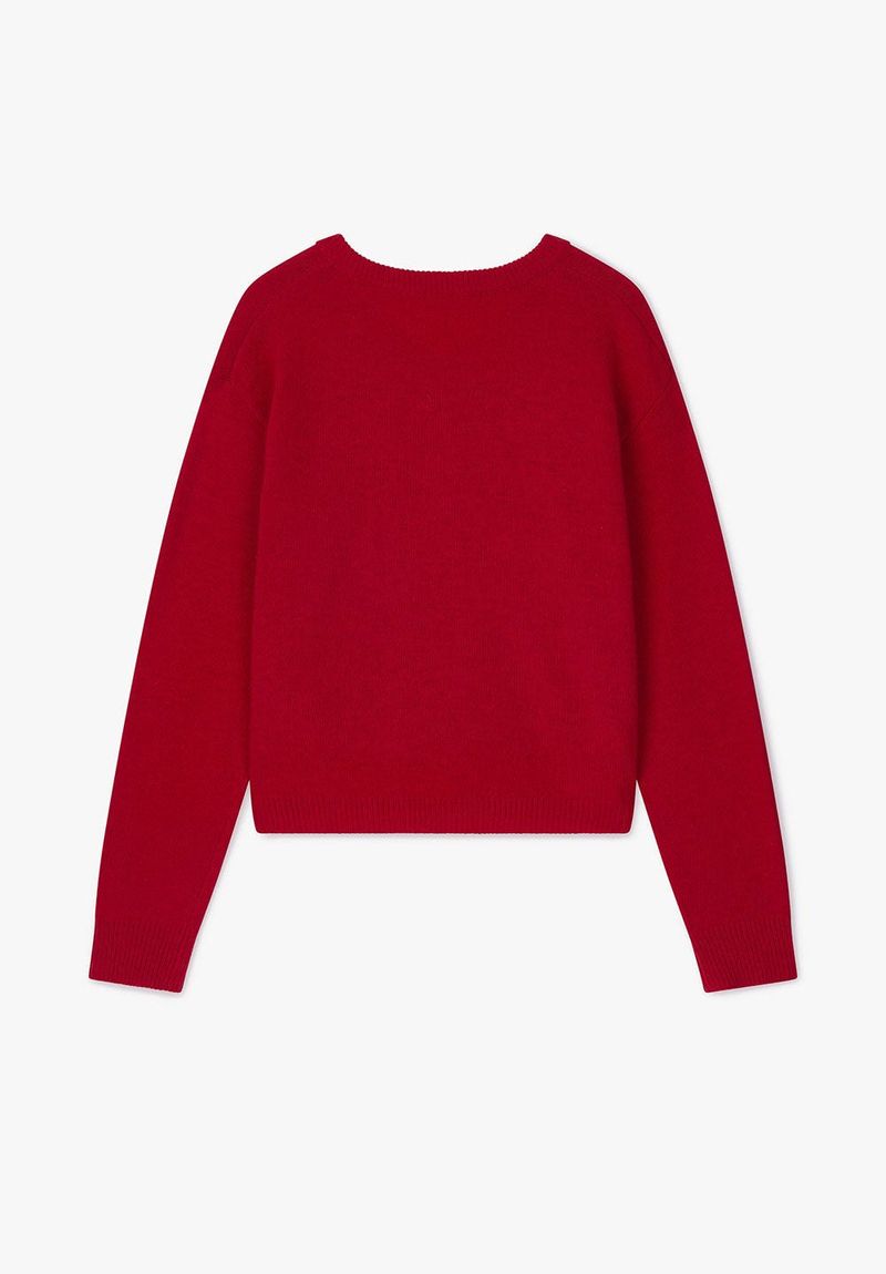 WOOL V-NECK KNIT (RED)