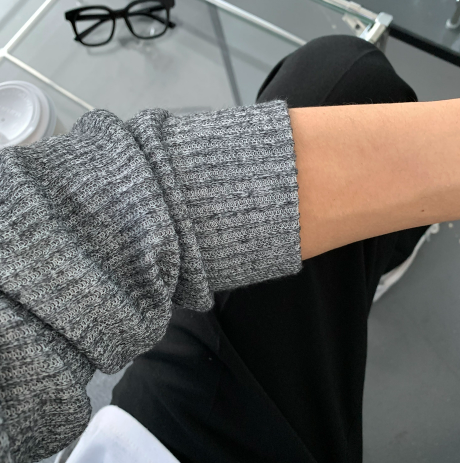 Hendes Daily Ribbed Semi-Zip Up Knit