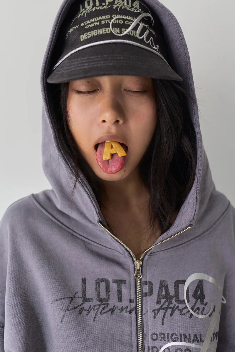 26SS★ HIGH NECK VINTAGE PIGMENT HOODIE ZIP-UP