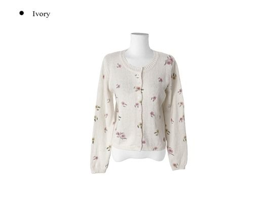 Nyoa Flower Button Knit Cardigan