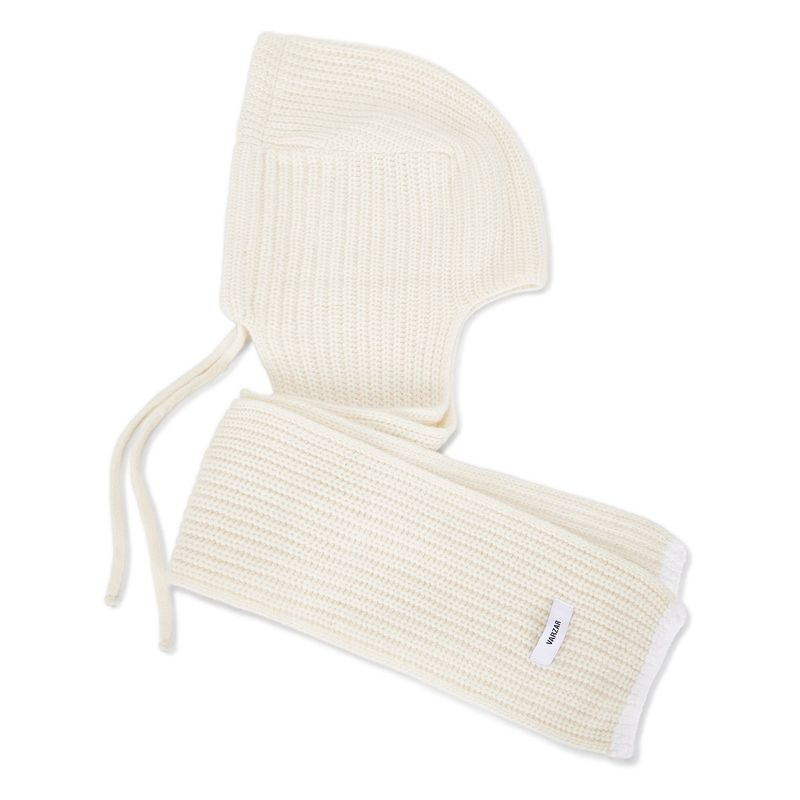 VARZAR Logo Label Hood Muffler / Cream