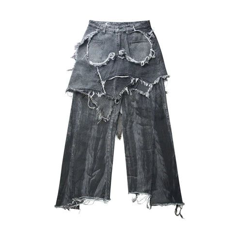 ?SAMA GREY DIRTY SKIRT PANTS