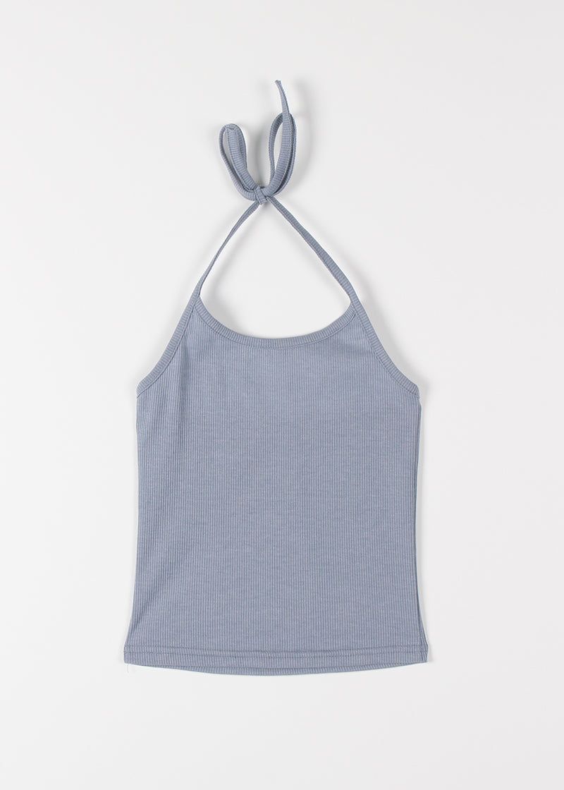 CROPPED HALTER SLEEVELESS
