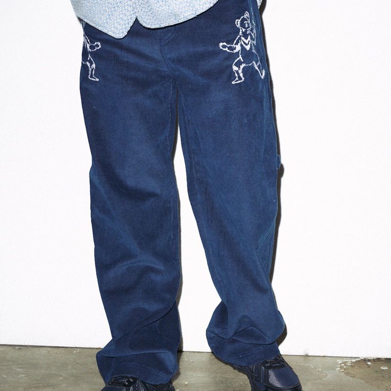 F8KE CHEMICAL CLUB（フェイクケミカルクラブ）の「KNIGHY BEAR EMBROIDERED CORDUROY PANTS（Pants）」