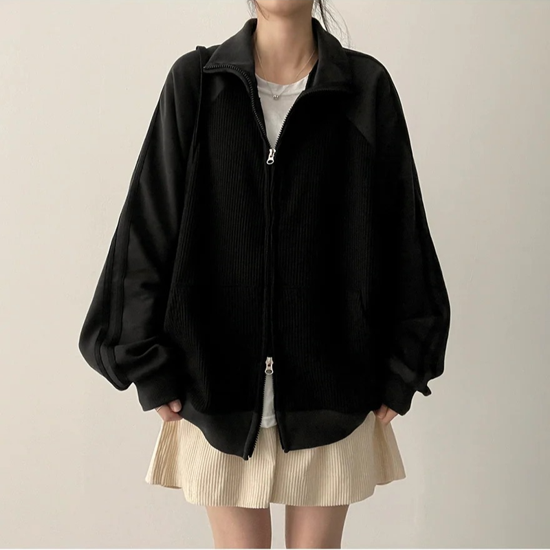 Waffle Two Tone Mix Nagrang Track Zip-Up