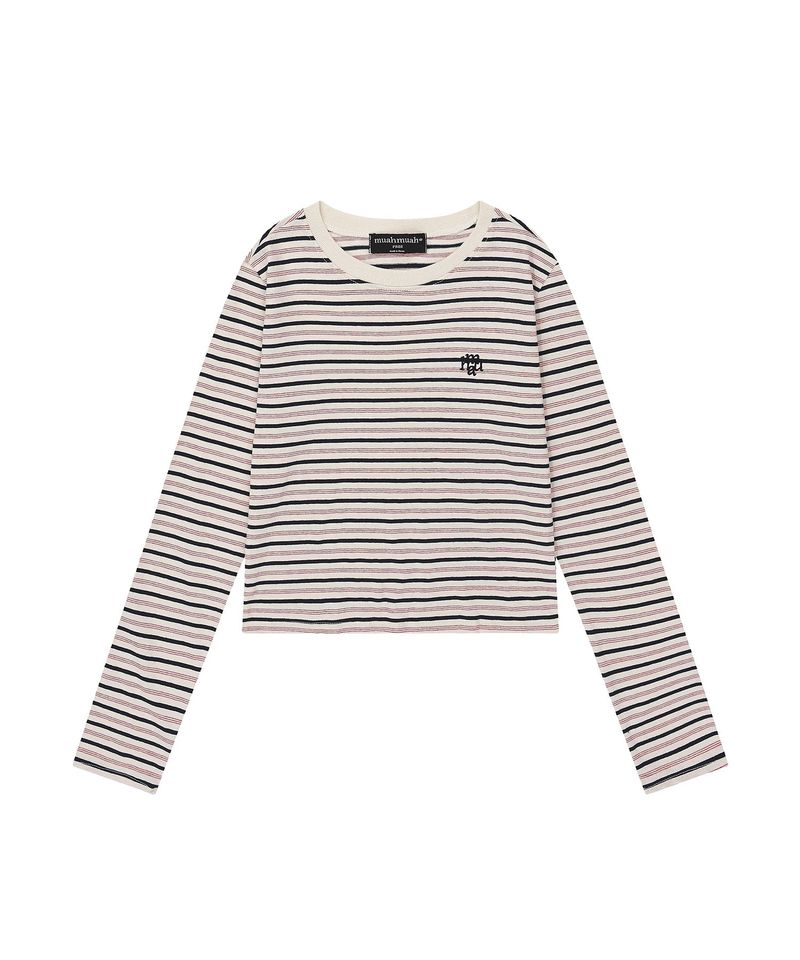 LOGO STRIPE CROP LONG SLEEVE