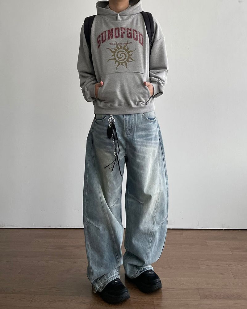 Heli Printed Crop Hoodie