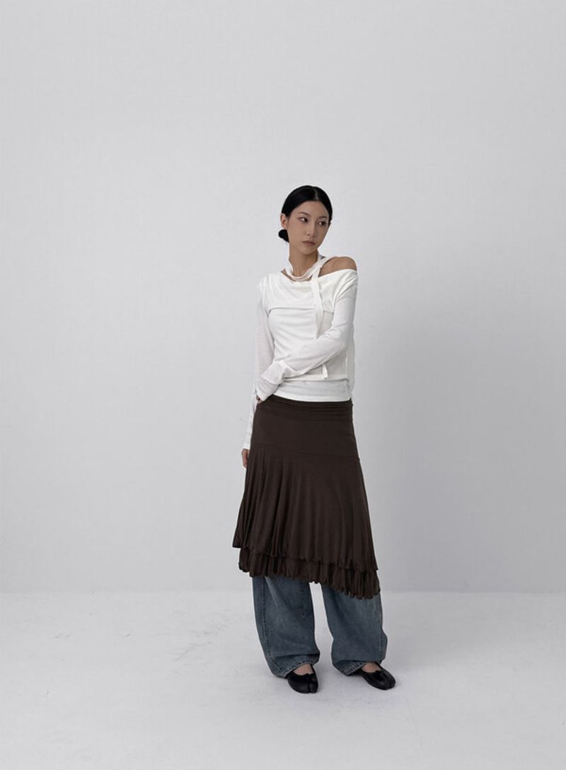 [MADE] Gela Folding Flare Midi Skirt