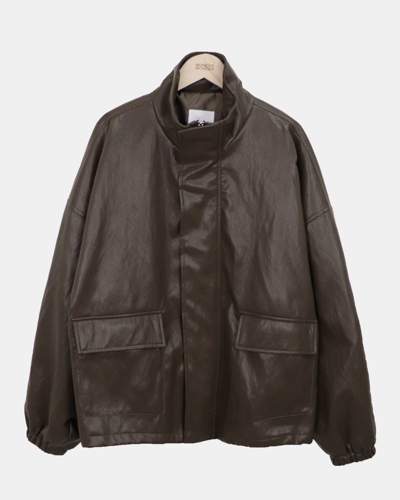 Marang Oversized Big-Pocket Leather Jacket