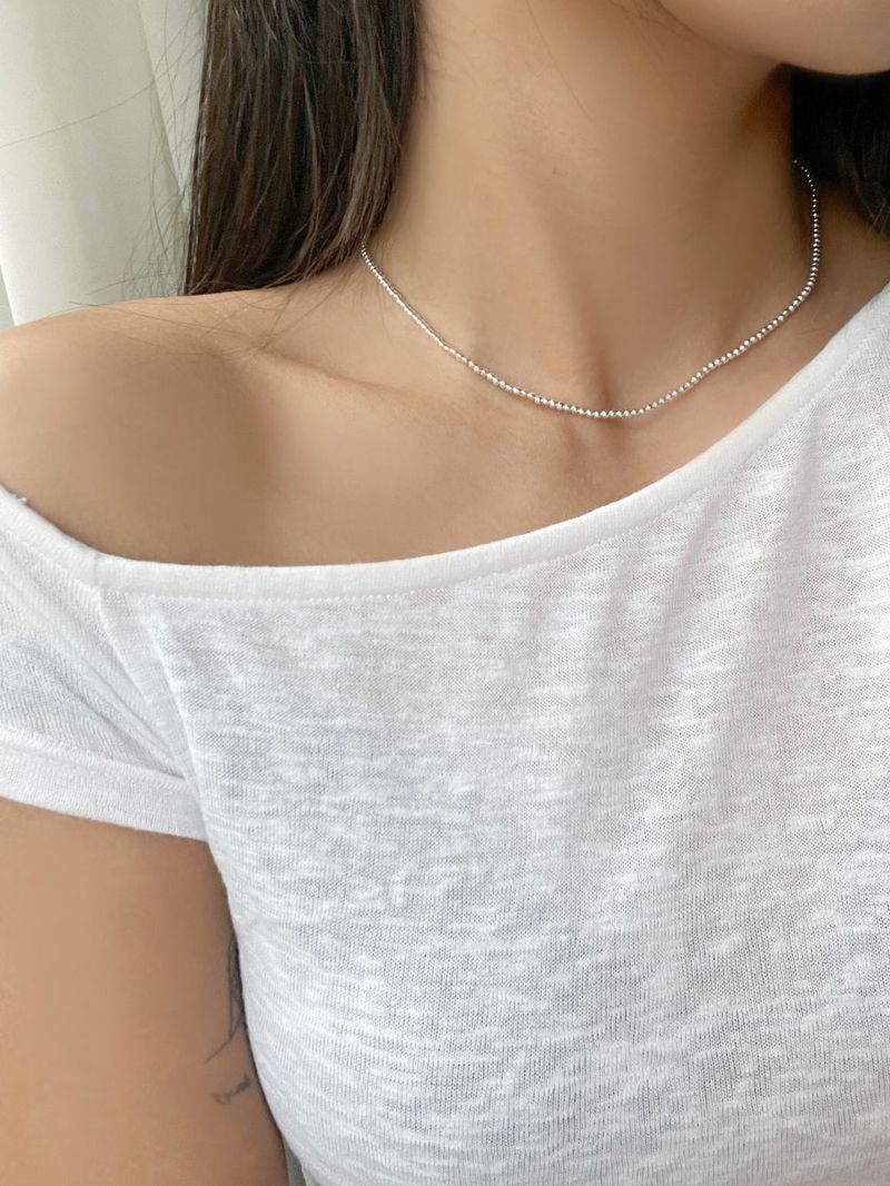 [Surgical Steel] Slim Ball Chain Necklace / Daily Simple