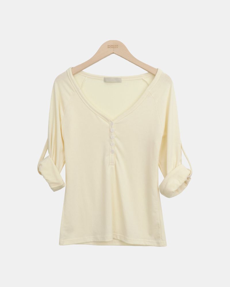 Adam V-Neck Roll-Up Long-Sleeve T-Shirt